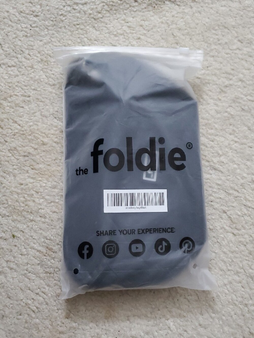 the FOLDIE, Unisex Black Crossbody Bag /Waist Pack, RFID Protection NWT